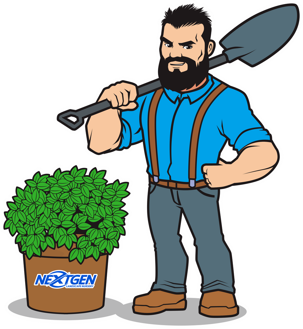 Landscaping T-Shirt with Shovel and Shrub